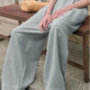 Minimalist Breathable Linen Lyocell Womens Wide Leg Trousers