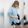 Minimalist 3D Tailored Breathable Cotton Loose Long Sleeve Shirt