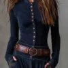 Boho Cotton Blend Spliced Womens High Waist Long Sleeve Maxi Dress
