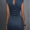 Street Style Cut Out Stretch Denim Womens Bodycon Mini Dress