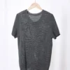 Minimalist Breathable Linen Lyocell Womens Cutout Short Sleeve Top