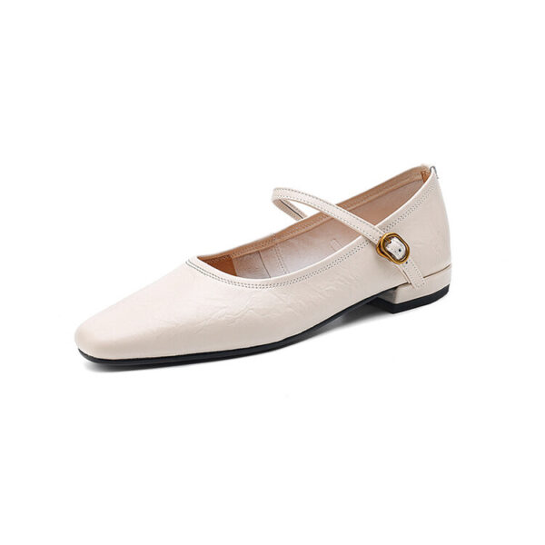 Timeless Sustainable Sheepskin Womens Block Heel Mary Jane Shoes