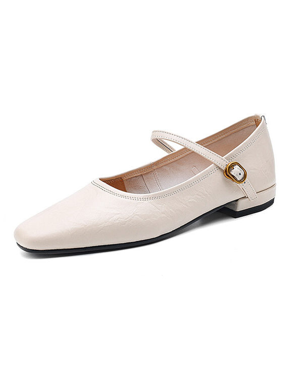 Timeless Sustainable Sheepskin Womens Block Heel Mary Jane Shoes