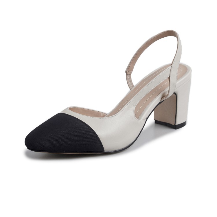 Timeless Colour Block Cowhide Womens Closed Toe Slingback Sandals