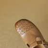 Timeless Woven Toe Genuine Leather Womens Mary Jane Flats