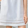 Minimalist Scalloped Edge Linen Blend Womens Sleeveless Midi Dress