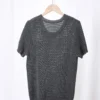 Minimalist Breathable Linen Lyocell Womens Cutout Short Sleeve Top
