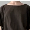 Minimalist Washed Cotton Womens Loose Short Sleeve Crew Neck T Shirt