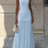 Timeless Pleated Womens Sleeveless Top And Maxi Skirt Co Ord Set