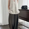 French Riviera Breathable Linen Lyocell Womens Halter V Neck Top