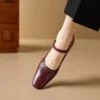 Timeless Sustainable Sheepskin Womens Block Heel Mary Jane Shoes