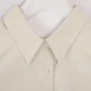 Minimalist Ladder Stitch Cotton Womens Loose Long Sleeve Shirt
