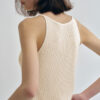 Minimalist Cotton Linen Ribbed Knit Womens Slim Fit Halter Vest