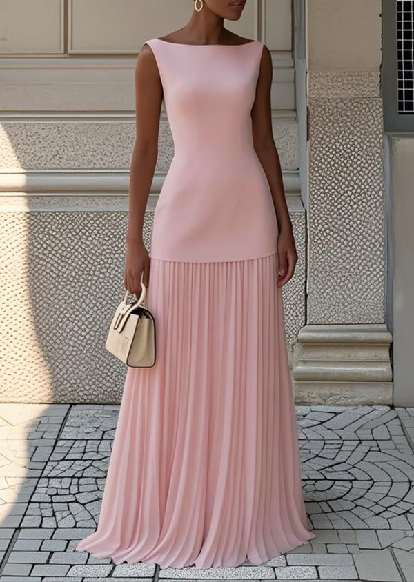 Timeless Pleated Womens Sleeveless Top And Maxi Skirt Co Ord Set