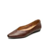Minimalist Soft Sheepskin Womens Office Pointed Toe Low Wedge Shoes