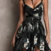 Boho Floral Print Stretchy Polyester Womens Spaghetti Strap Maxi Dress
