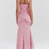 Timeless Jacquard Knit Womens Square Neck Mermaid Maxi Dress