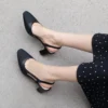 Timeless Colour Block Cowhide Womens Closed Toe Slingback Sandals