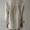 Timeless Pleated Breathable Pure Linen Long Sleeve Shirt