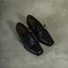 Timeless Washed Cowhide Womens Square Toe Block Heel Oxford Shoes