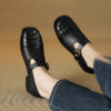 Timeless Woven Toe Genuine Leather Womens Mary Jane Flats