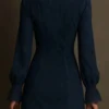 Boho Embroidered Lace Stretchy Polyester Womens Long Sleeve Mini Dress