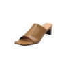 Minimalist Breathable Sheepskin Womens Square Toe Block Heel Mules