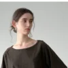 Minimalist Washed Cotton Womens Loose Short Sleeve Crew Neck T Shirt
