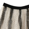 French Riviera Polka Dot Mesh Frilled Womens Tiered Maxi Skirt