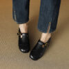 Timeless Woven Toe Genuine Leather Womens Mary Jane Flats
