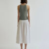Minimalist Cotton Linen Ribbed Knit Womens Slim Fit Halter Vest