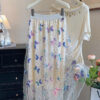 Boho Sequin Embroidered Butterfly Mesh Womens A Line Midi Skirt