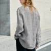 Old Money Striped Breathable Linen Womens Long Sleeve Shirt