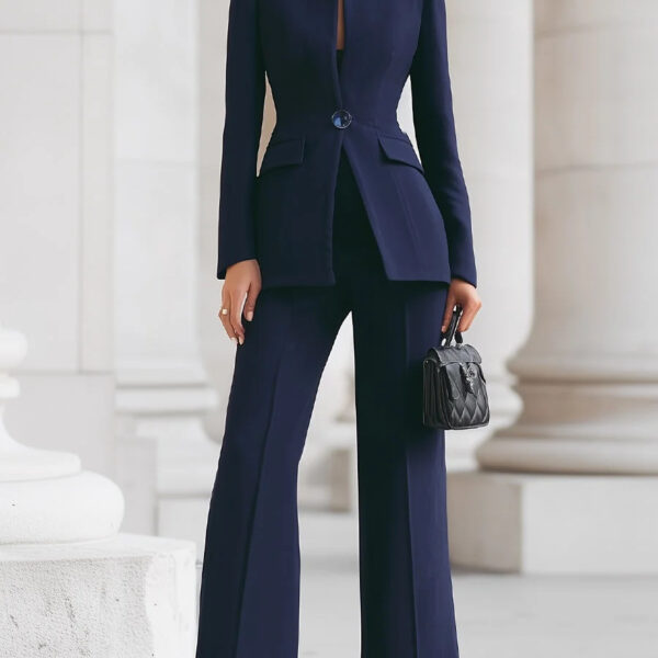 Timeless Tailored Polyester Womens Two Piece Trouser Suit