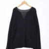 Boho Cutout Breathable Linen Lyocell Blend Womens Loose Knit Top