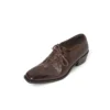 Timeless Washed Cowhide Womens Square Toe Block Heel Oxford Shoes