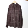 Minimalist Breathable Sheer Pure Cotton Plaid Long Sleeve Shirt