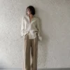 Timeless Pleated Breathable Pure Linen Long Sleeve Shirt