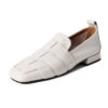 Minimalist Woven Genuine Leather Womens Slip On Loafers