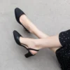Timeless Colour Block Cowhide Womens Closed Toe Slingback Sandals