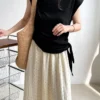 Minimalist Breathable Cotton Blend Womens Asymmetric Hem Cap Sleeve T Shirt