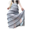 French Riviera Ditsy Floral Scalloped Lace Womens Tiered Maxi Skirt