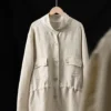 Timeless Sustainable Linen Blend Ruched Waist Utility Shirt Jacket