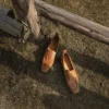 Timeless Crinkled Sheepskin Womens Square Toe Block Heel Loafers