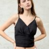 Minimalist Sustainable Breathable Linen Womens Cropped V Neck Cami Top