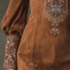 Boho Embroidery Stretch Polyester Womens Long Sleeve Mini Dress