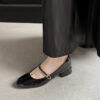 Timeless Patent Leather Womens Buckled Low Heel Mary Jane Shoes