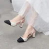 Timeless Colour Block Cowhide Womens Closed Toe Slingback Sandals