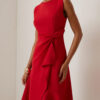 Timeless Ruched Stretch Polyester Womens Sleeveless Midi Dress