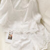 French Riviera Scalloped Broderie Anglaise Womens Shorts Set